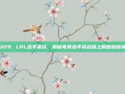 329. LPL选手采访，揭秘电竞选手成名路上的酸甜苦辣