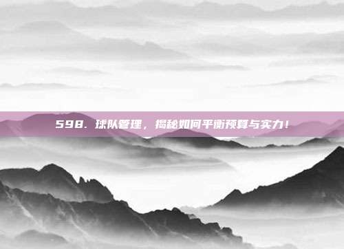 598. 球队管理，揭秘如何平衡预算与实力！